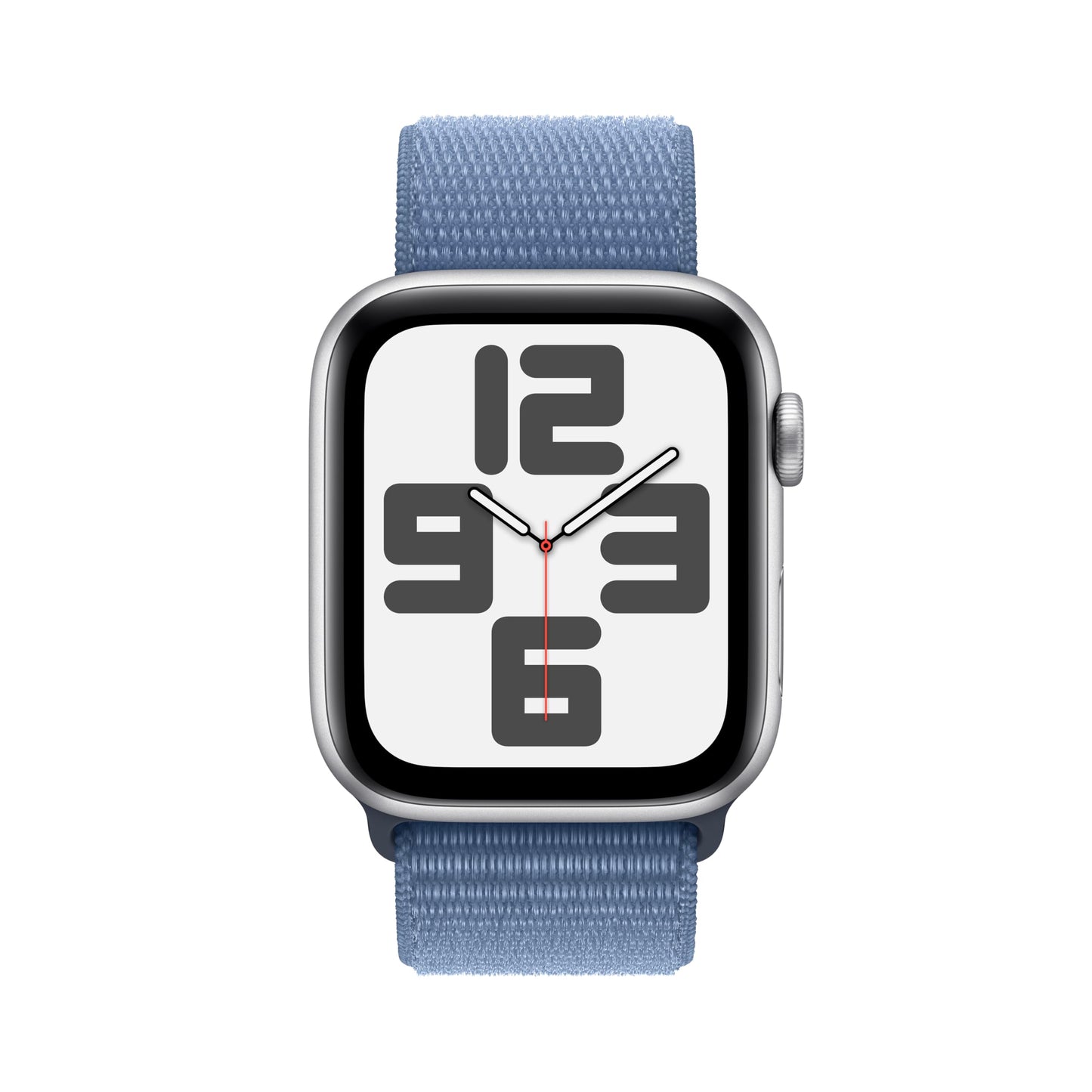 Apple Watch SE 2nd Generation (GPS + Cellular) 44mm Silver Aluminum Case with Winter Blue Sport Loop - MRHL3LL/A