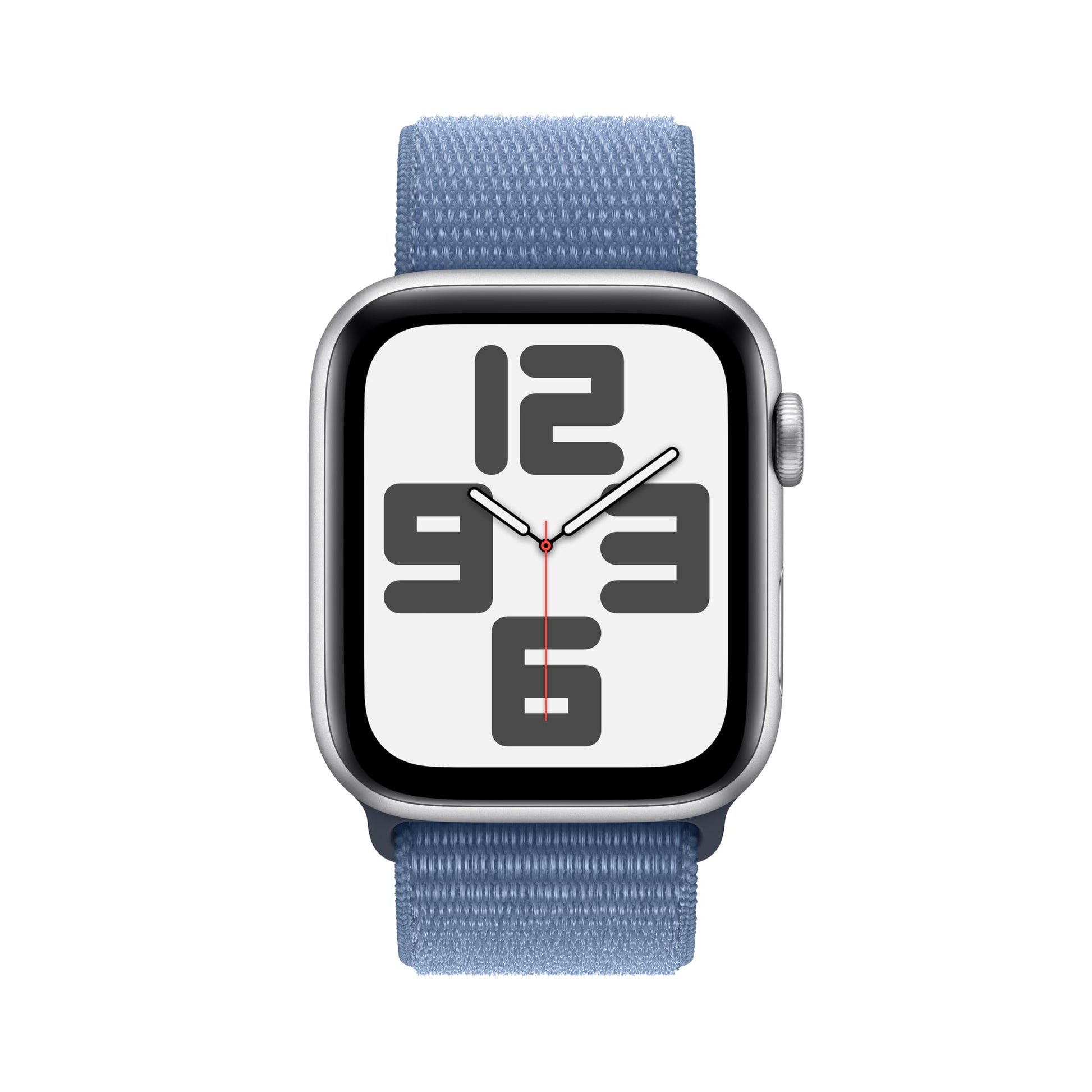 Apple Watch SE 2nd Generation (GPS + Cellular) 44mm Silver Aluminum Case with Winter Blue Sport Loop - MRHL3LL/A