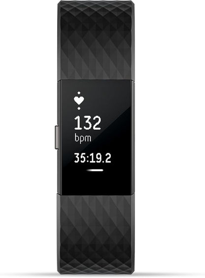 Fitbit Charge 2 Heart Rate + Fitness Wristband, Special Edition ? Gunmetal ? Small ? FB407GMBKS