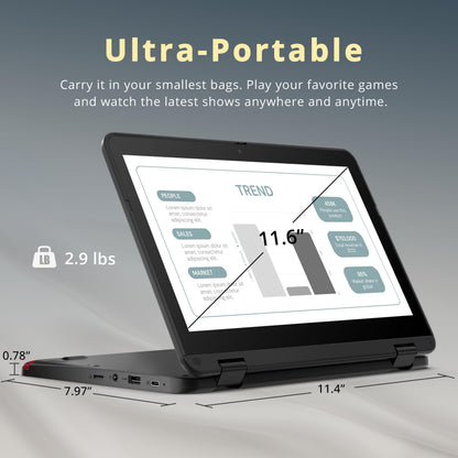 Lenovo 300e Chromebook Gen 3 - HD Touch - AMD 3015Ce - 4GB RAM - 32GB SSD - Gray - 82JAS03X00