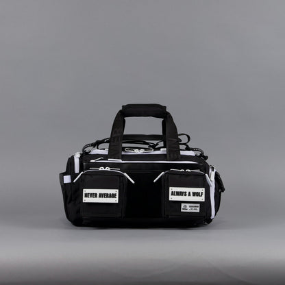 20L Mini Duffle Bag Black with White Accents