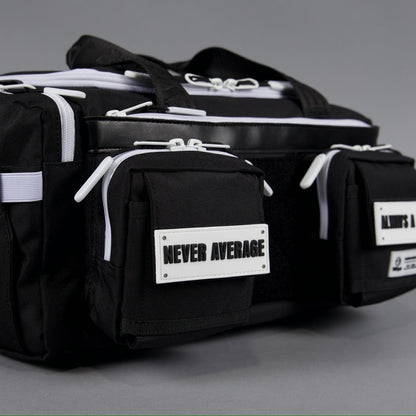 20L Mini Duffle Bag Black with White Accents