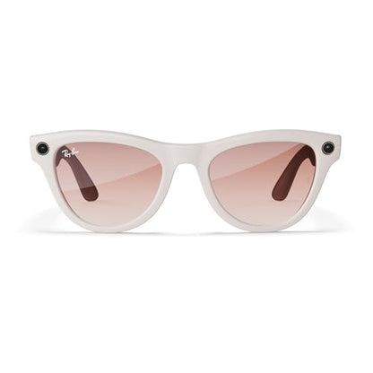 Ray-Ban Meta Skyler Glasses with Meta AI ? Audio, Photo, and Video Compatibility ? Pink Lenses ? Shiny Chalky Gray ? 67001352