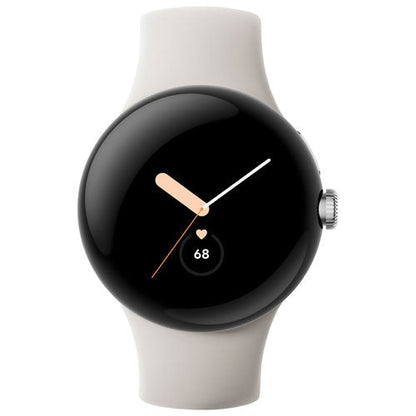 Google Pixel Watch 41mm LTE Polished Silver Stainless Steel with Chalk Band ? GA02832-US
