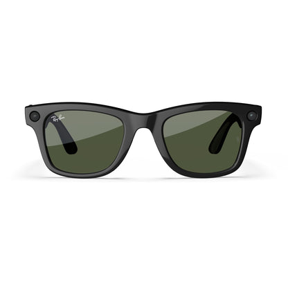 Ray-Ban Meta ? Wayfarer Smart Glasses with Meta AI, Audio, Photo, and Video ? Green Lenses ? Shiny Black Frame ? 601/7150