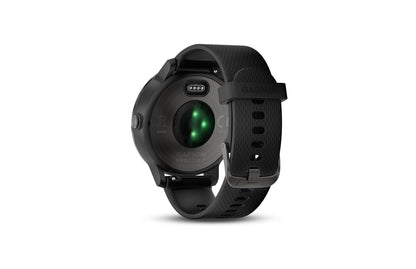 Garmin Vivoactive 3 43mm Slate Stainless Steel with Black Case w/ Black Silicone Band - 010-01769-11