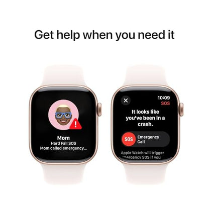 Apple Watch Series 10 - (GPS + Cellular) - 42mm Rose Gold Aluminum Case with Light Blush Sport Band - S/M - MWX93LW/