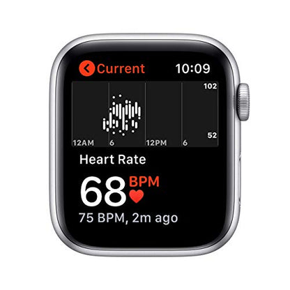 Apple Watch SE (GPS) 44mm Silver Aluminum Case with White Sport Band - MYDQ2LL/A