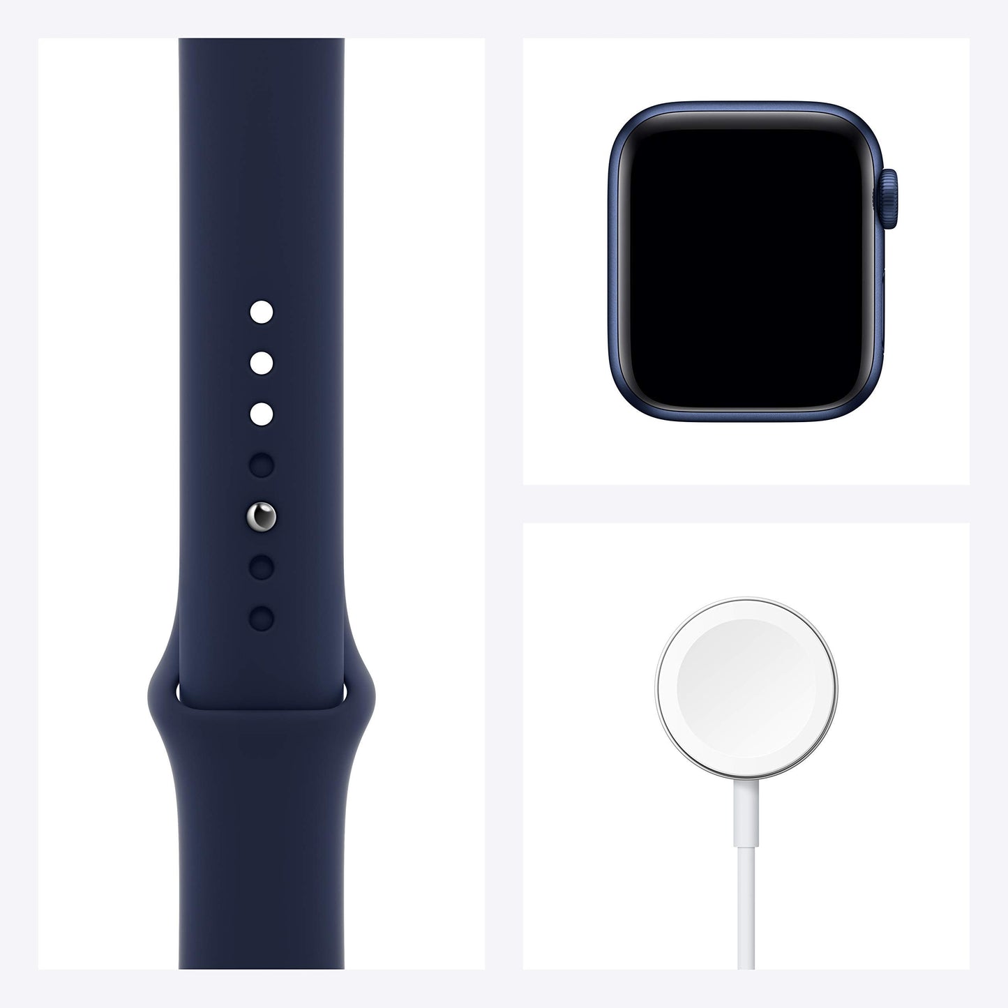 Apple Watch Series 6 (GPS) 40mm Blue Aluminum Case with Deep Navy Sport Band - MG143LL/A