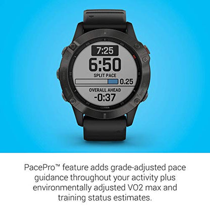 Garmin - fenix 6 Sapphire Smartwatch 47mm Fiber-Reinforced Polymer Carbon Gray - 010-02158-10