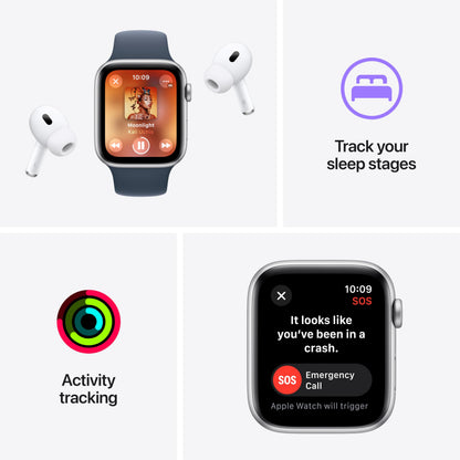 Apple Watch SE 2nd Generation (GPS) 40mm Midnight Aluminum Case with Midnight Sport Loop - MRE03LL/A