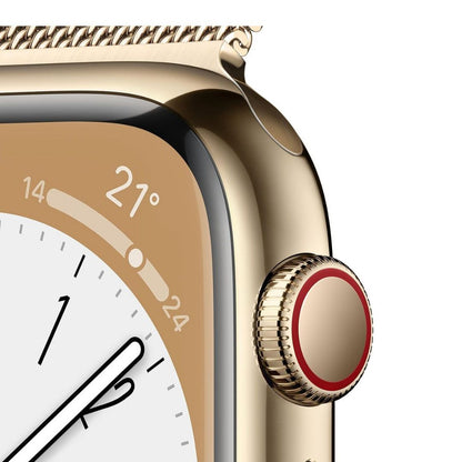 Apple Watch Series 8 (GPS + Cellular) 41mm Gold SS w/ Gold Milanese Loop - MNJE3LL/A