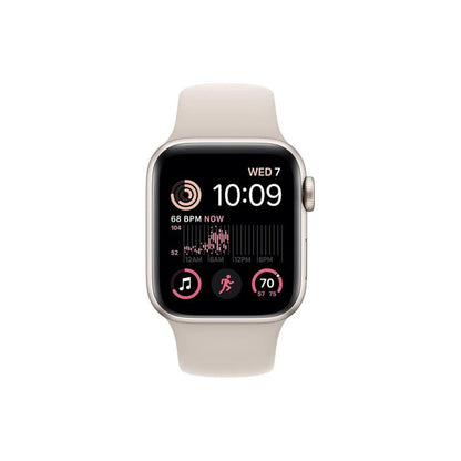 Apple Watch SE 2nd Generation (GPS + Cellular) 40mm Aluminum Case with Starlight Sport Band - S/M - Starlight - MNTK3LL/A