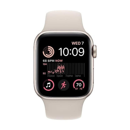 Apple Watch SE 2nd Gen GPS+Cel 44MM Aluminum Case Starlight Sport Band Starlight - MNTX3LL/A