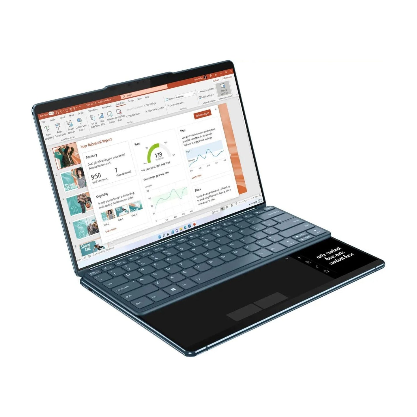 Lenovo Yoga Book 9i 2-in 113.3" 2.8K Dual Screen OLED Touchscreen Laptop -  Intel Core i7-1355U - 16GB RAM - 512GB NVMe - Tidal Teal - 82YQ0007US w/ Keyboard