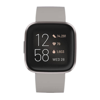 Fitbit - Versa 2 Smartwatch 40mm Aluminum Stone/Mist Gray- FB507GYSR
