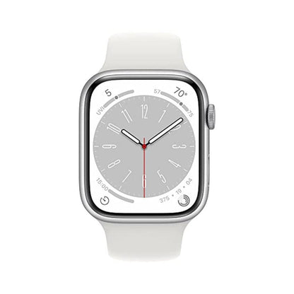 Apple Watch Series 8 (GPS) 41mm  Aluminum Case with White Sport Band - S/M - Silver - MP6L3LL/A