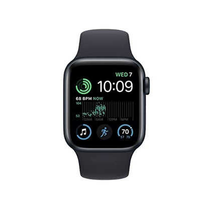 Apple Watch SE (2nd Gen) (GPS, 40mm) - Midnight Aluminum Case with Midnight Sport Band, S/M - MNT73LL/A