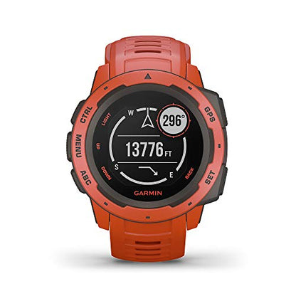 Garmin - Instinct 45mm Standard Edition Smartwatch Fiber-Reinforced Polymer - Flame Red -  010-02064-02