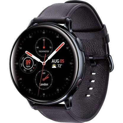 Unlocked - Samsung Galaxy Watch Active2 Smartwatch 44mm Stainless Steel LTE - Silver - SM-R825USSAXAR