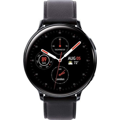 Unlocked - Samsung Galaxy Watch Active2 Smartwatch 44mm Stainless Steel LTE - Silver - SM-R825USSAXAR