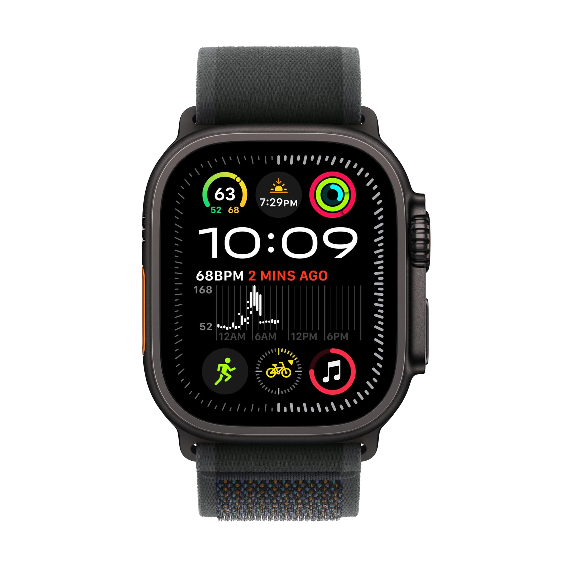 Apple Watch Ultra 2 (GPS + Cellular) 49mm Titanium Case with Black Trail Loop - M/L - Black
