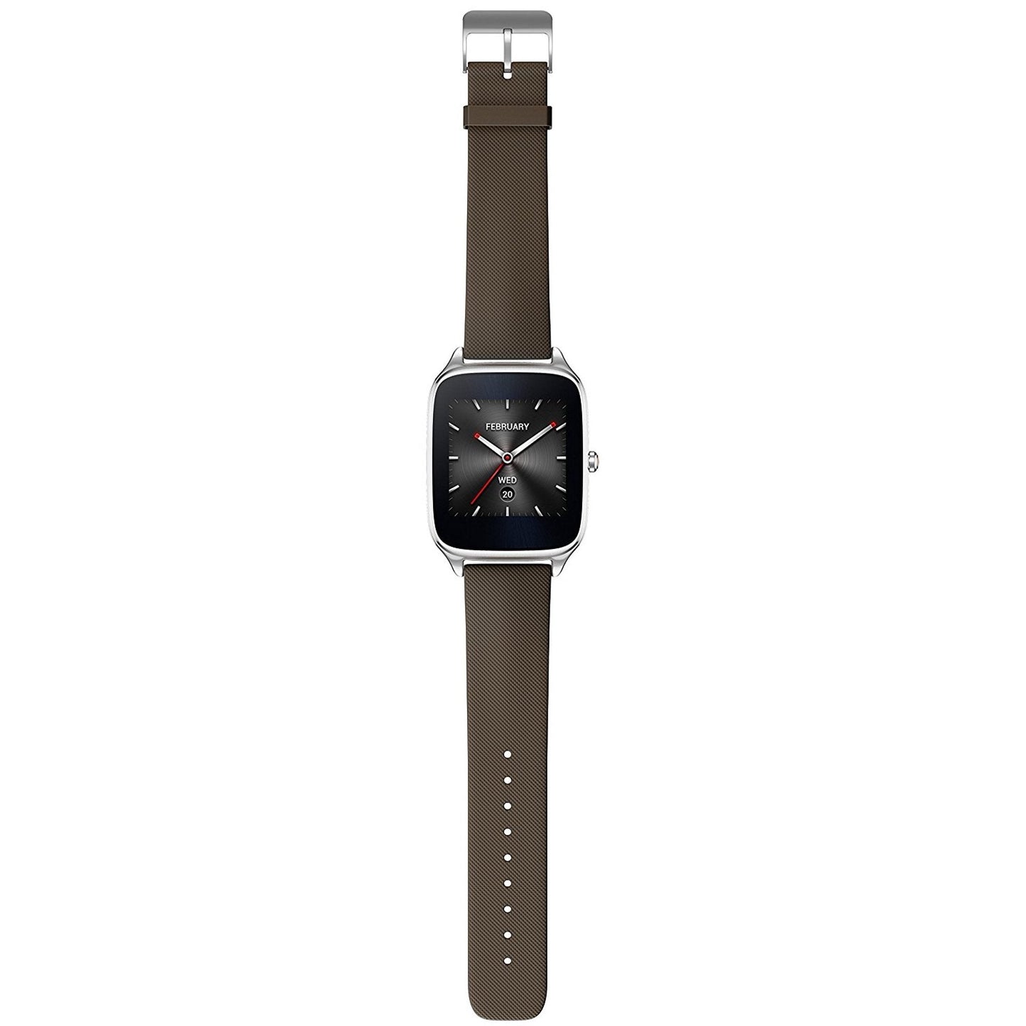 ASUS - ZenWatch 2  Smartwatch Stainless Steel plate w/ Brown band - WI501Q-1B-GB2