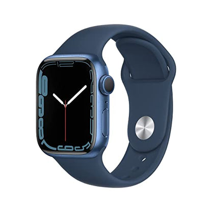 Apple Watch Series 7 (GPS) 41MM Aluminum Case w/Abyss Blue Sport Band - Blue - MKN13LL/A