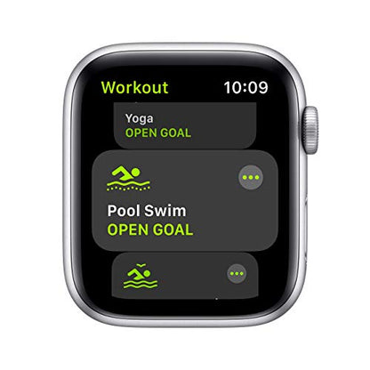 Apple Watch SE (GPS) 44mm Silver Aluminum Case with White Sport Band - MYDQ2LL/A