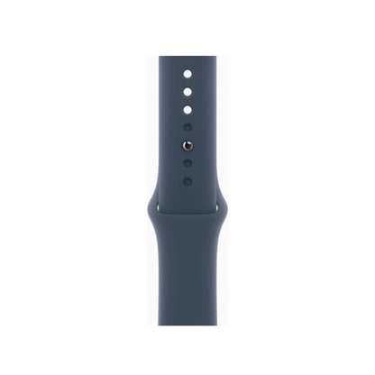 Apple Watch Series 9 GPS + Cellular 45mm Silver Stainless Steel Case, Storm Blue Sport Band - MRMN3LL/A