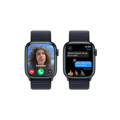 Apple Watch Series 9 (GPS) 41mm Midnight Aluminum Case with Midnight Sport Loop - Adj - Midnight - MR8Y3LL/A