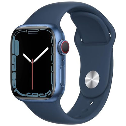 Apple Watch Series 7 (GPS + Cellular, 41mm) Blue Aluminum Case with Abyss Blue Sport Band - MKHC3LL/A