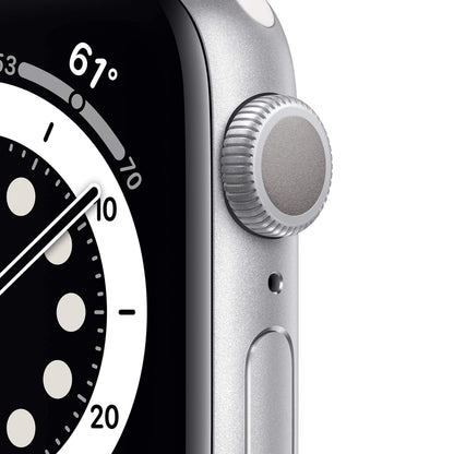 Apple Watch Series 6 (GPS, 40mm) - Silver Aluminum Case with White Sport Band - MG283LL/A