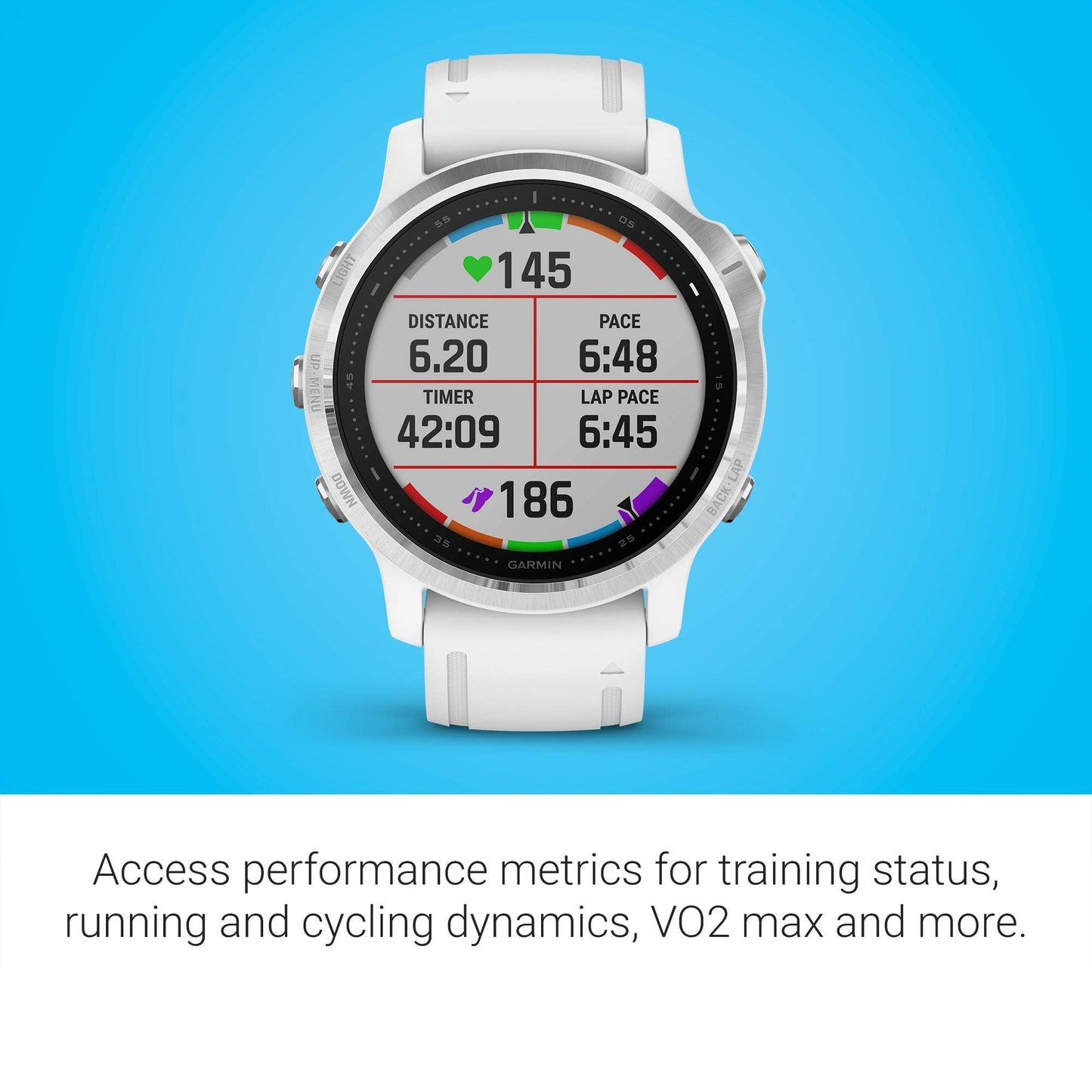 Garmin fenix 6S Smartwatch 42mm Polymer -White with White Silicone Band - 010-02159-00