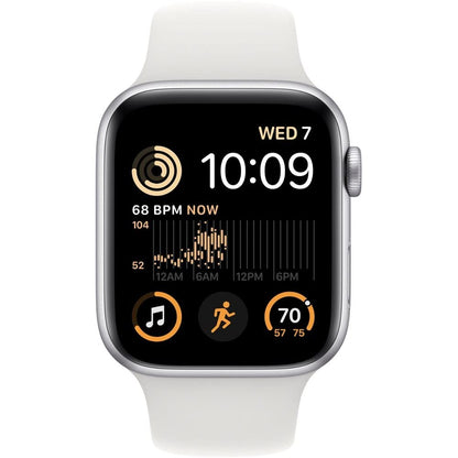 Apple Watch SE 2nd Gen GPS+Cel 44mm Aluminum Case White Sport Band - Silver - MNU63LL/A