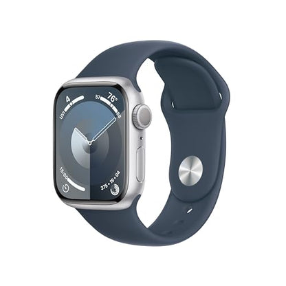 Apple Watch Series 9 (GPS) 41mm Aluminum Case with Storm Blue Sport Band - M/L - Silver - MR913LL/A