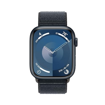 Apple Watch Series 9 (GPS) 45mm Midnight Aluminum Case with Midnight Sport Loop - Adj - MR9C3LW/A