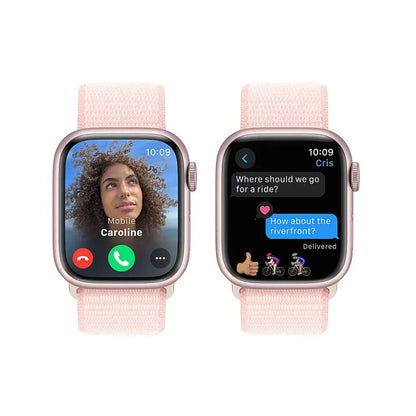 Apple Watch Series 9 (GPS) 41mm Aluminum Case with Light Pink Sport Loop - Adj - Pink - MR953LL/A