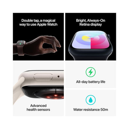 Apple Watch Series 9 (GPS) 45mm Midnight Case with Midnight Sport Band - M/L - MR9A3LL/A