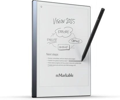 reMarkable 2 - 10.3 Paper Tablet with Black Marker Plus and Premium Leather Book Folio - Brown