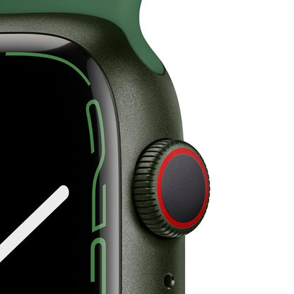 Apple Watch Series 7 (GPS, 41MM) - Green Aluminum Case with Clover Sport Band - MKN03LL/A