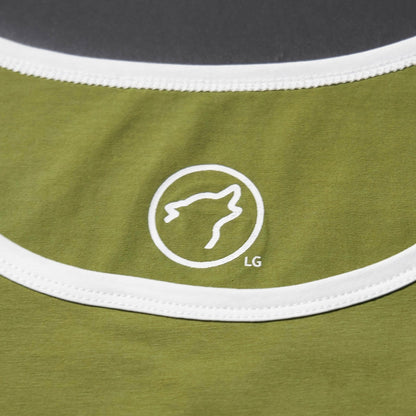 Men's Performance Tank Moss Green W/ Off White Border (SALE)