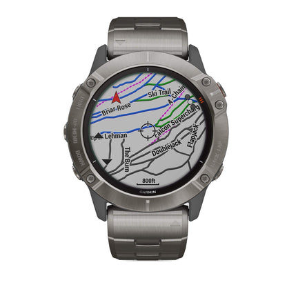 Garmin Fenix 6X Pro Solar 51mm - Titanium With Vented Titanium Bracelet - 010-02157-23