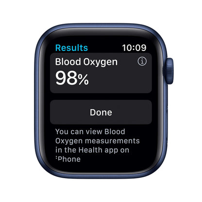 Apple Watch Series 6 GPS 44mm Blue Aluminum Case with Deep Navy Sport Band Blue - M00J3LL/A