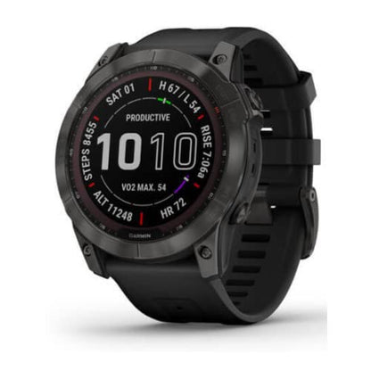 Garmin fenix 7X Sapphire Solar Edition - GPS - 51mm - Carbon Gray DLC Titanium w/ Black Band - 010-02541-10