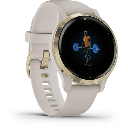 Garmin - Venu 2S GPS Smartwatch 40 mm Light Gold Bezel Light Sand Case - 010-02429-01