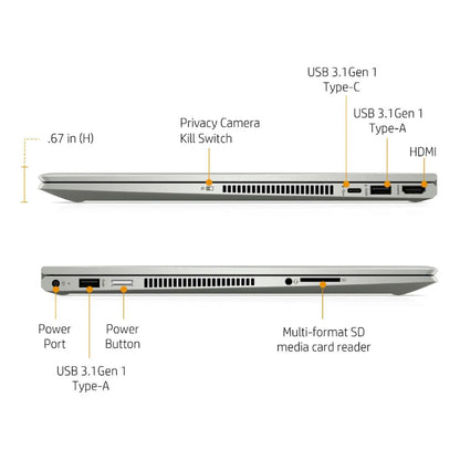 HP ENVY x360 2-in-1 15.6" Touch-Screen Laptop - Intel Core i5-10210U - 8GB RAM - 256GB SSD + 16GB Optane - Silver - 15M-DR1011DX