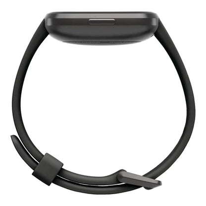 Fitbit Versa 2 - 40mm Aluminum Case - Carbon w Black Silicone Band - FB507BKBK