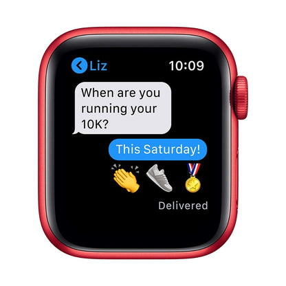 Restored Apple Watch Series 6 (GPS + Cellular) 44mm (PRODUCT)RED Aluminum Case with Red Sports Band - M07K3LL/A