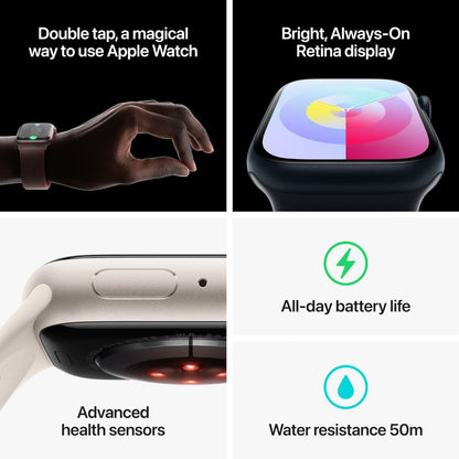 Apple Watch Series 9 (GPS + Cellular) 45mm Aluminum Case with Light Pink Sport Band - S/M - Pink - MRMK3LL/A